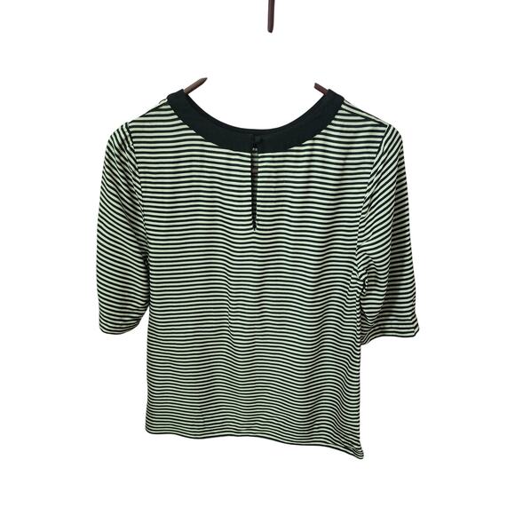 Canvas by Lands End‎ Black Stripe Blouse Womens 4 - Picture 2 of 9